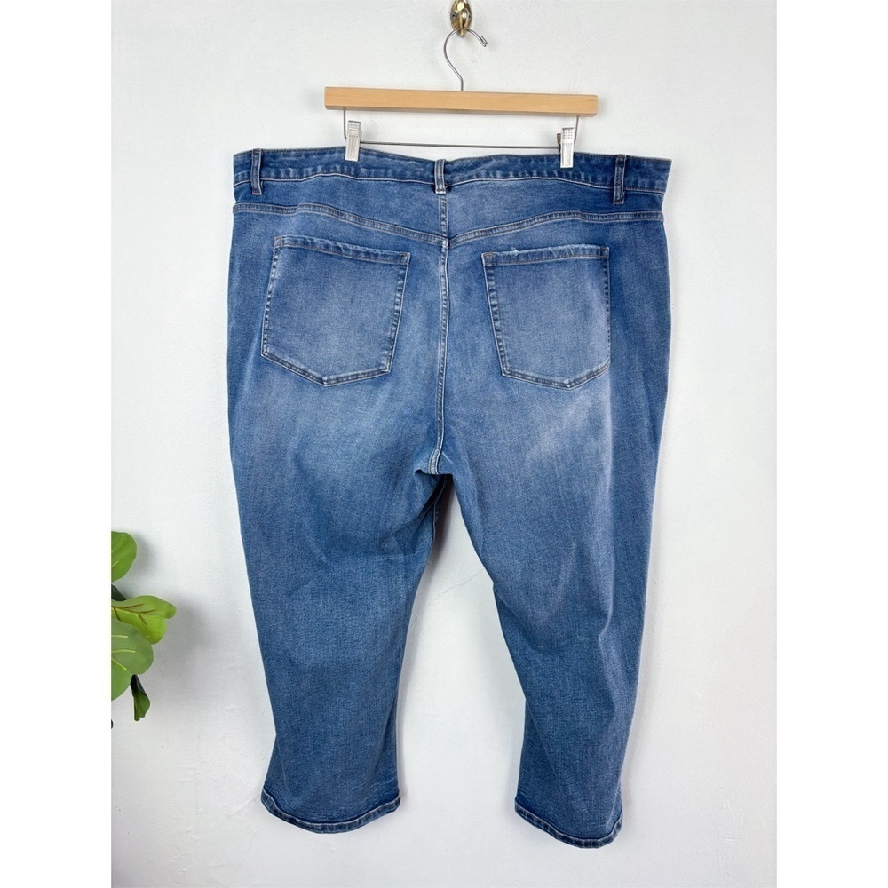 Lane Bryant Flex Magic Waistband Distressed Mid-Rise Boyfriend Capri Jean Sz 22 - Picture 2 of 8